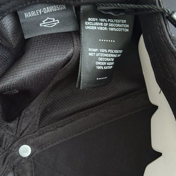 Harley-Davidson Screamin' Eagle Satin Snapback Baseball Cap Black Beauty NWT - Picture 6 of 6